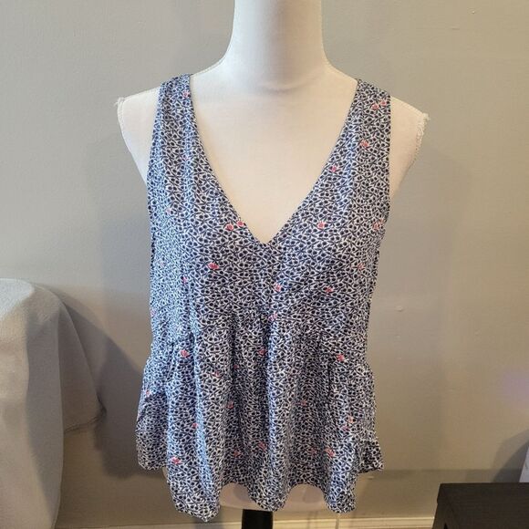 J Crew Floral Peplum Blouse Size Small - Picture 6 of 7